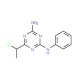 6-(1-chloroethyl)-N-phenyl-1,3,5-triazine-2,4-diamine (CAS 99860-35-2) - chemical structure image