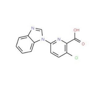 6-(1H-1,3-benzodiazol-1-yl)-3-chloropyridine-2-carboxylic acid - chemical structure image