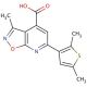 6-(2,5-dimethylthien-3-yl)-3-methylisoxazolo[5,4-b]pyridine-4-carboxylic acid - chemical structure image