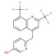 6-(2,8-Bis-trifluoromethyl-quinolin-4-ylmethyl)-pyridin-3-ol (CAS 955315-33-0) - chemical structure image