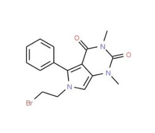 6-(2-Bromoethyl)-1,3-dimethyl-5-phenyl-1H-pyrrolo[3,4-d]pyrimidine-2,4(3H,6H)-dione - chemical structure image