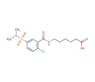 6-({2-chloro-5-[(dimethylamino)sulfonyl]benzoyl}amino)hexanoic acid - chemical structure image