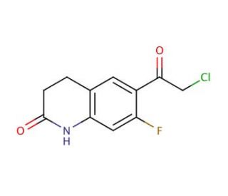 6-(2-chloroacetyl)-7-fluoro-1,2,3,4-tetrahydroquinolin-2-one - chemical structure image