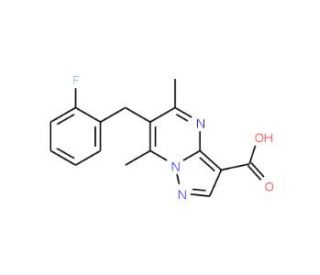 6-(2-Fluorobenzyl)-5,7-dimethylpyrazolo-[1,5-a]pyrimidine-3-carboxylic acid - chemical structure image