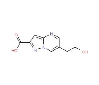 6-(2-Hydroxy-ethyl)-pyrazolo[1,5-a]pyrimidine-2-carboxylic acid (CAS 712319-12-5) - chemical structure image