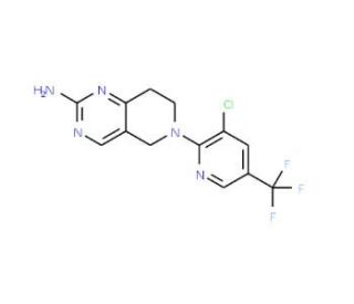 6-[3-Chloro-5-(trifluoromethyl)-2-pyridinyl]-5,6,7,8-tetrahydropyrido[4,3-d]pyrimidin-2-amine - chemical structure image