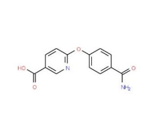 6-[4-(aminocarbonyl)phenoxy]nicotinic acid - chemical structure image