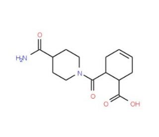 6-(4-Carbamoyl-piperidine-1-carbonyl)-cyclohex-3-enecarboxylic acid - chemical structure image