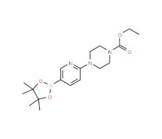 6-(4-Ethoxycarbonyl-1-piperazinyl)pyridine-3-boronic acid pinacol ester (CAS 1073354-26-3) - chemical structure image