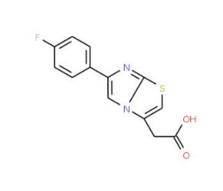 [6-(4-fluorophenyl)imidazo[2,1-b][1,3]thiazol-3-yl]acetic acid (CAS 878259-69-9) - chemical structure image