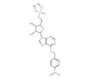 6-[(4-Nitrobenzyl)thio]-9-&beta;-D-ribofuranosylpurine-5&prime;-monophosphate, Disodium Salt - chemical structure image