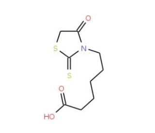 6-(4-Oxo-2-thioxo-thiazolidin-3-yl)-hexanoic acid (CAS 4649-06-3) - chemical structure image