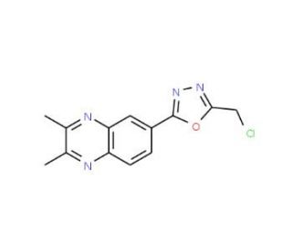 6-[5-(Chloromethyl)-1,3,4-oxadiazol-2-yl]-2,3-dimethylquinoxaline - chemical structure image