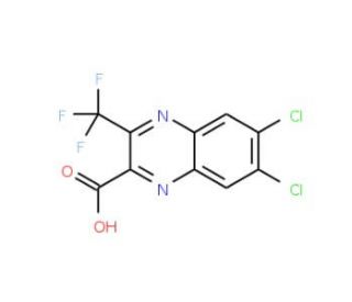 6,7-Dichloro-3-trifluoromethylquinoxaline-2-carboxylic acid (CAS 951884-93-8) - chemical structure image