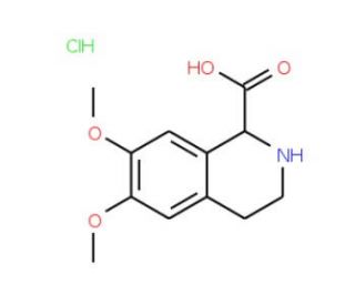 6,7-Dimethoxy-1,2,3,4-tetrahydro-isoquinoline-1-carboxylic acid hydrochloride (CAS 38485-01-7) - chemical structure image
