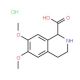 6,7-Dimethoxy-1,2,3,4-tetrahydro-isoquinoline-1-carboxylic acid hydrochloride (CAS 38485-01-7) - chemical structure image