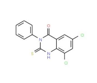 6,8-Dichloro-3-phenyl-2-thioxo-2,3-dihydro-4(1H)-quinazolinone - chemical structure image