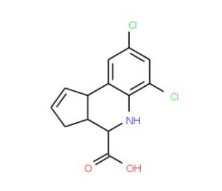6,8-Dichloro-3a,4,5,9b-tetrahydro-3H-cyclopenta[c]quinoline-4-carboxylic acid - chemical structure image