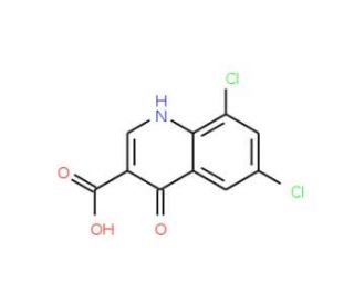 6,8-Dichloro-4-hydroxyquinoline-3-carboxylic acid (CAS 35973-27-4) - chemical structure image