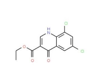 6,8-Dichloro-4-hydroxyquinoline-3-carboxylic acid ethyl ester (CAS 25771-89-5) - chemical structure image