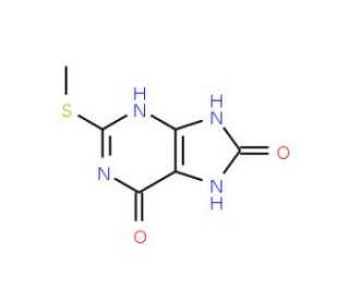 6,8-Dihydroxy-2-(methylthio)purine (CAS 14443-37-9) - chemical structure image