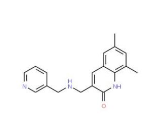 6,8-Dimethyl-3-{[(pyridin-3-ylmethyl)-amino]-methyl}-1H-quinolin-2-one - chemical structure image