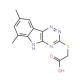 (6,8-Dimethyl-9H-1,3,4,9-tetraaza-fluoren-2-yl-sulfanyl)-acetic acid - chemical structure image