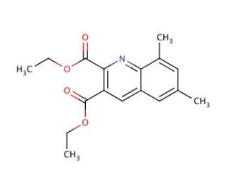 6,8-Dimethylquinoline-2,3-dicarboxylic acid diethyl ester (CAS 948289-08-5) - chemical structure image