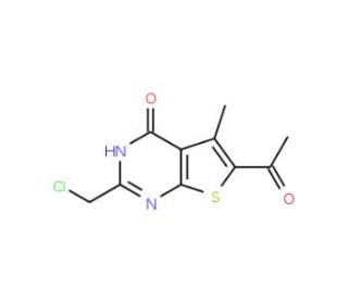 6-acetyl-2-(chloromethyl)-5-methylthieno[2,3-d]pyrimidin-4(3H)-one - chemical structure image
