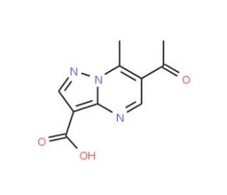6-Acetyl-7-methyl-pyrazolo[1,5-a]pyrimidine-3-carboxylic acid (CAS 774183-58-3) - chemical structure image