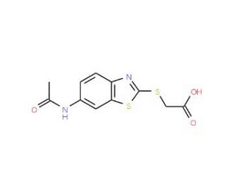 (6-Acetylamino-benzothiazol-2-ylsulfanyl)acetic acid (CAS 436088-91-4) - chemical structure image