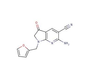 6-amino-1-(2-furylmethyl)-3-oxo-2,3-dihydro-1H-pyrrolo[2,3-b]pyridine-5-carbonitrile - chemical structure image