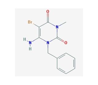6-Amino-1-benzyl-5-bromo-3-methyl-1H-pyrimidine-2,4-dione (CAS 610259-81-9) - chemical structure image