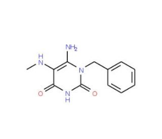 6-Amino-1-benzyl-5-methylaminouracil (CAS 72816-88-7) - chemical structure image