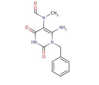 6-Amino-1-benzyl-5-(N-formyl-N-methyl)uracil (CAS 72816-89-8) - chemical structure image