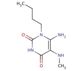 6-Amino-1-butyl-5-methylamino-1H-pyrimidine-2,4-dione - chemical structure image