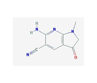 6-amino-1-methyl-3-oxo-2,3-dihydro-1H-pyrrolo[2,3-b]pyridine-5-carbonitrile - chemical structure image