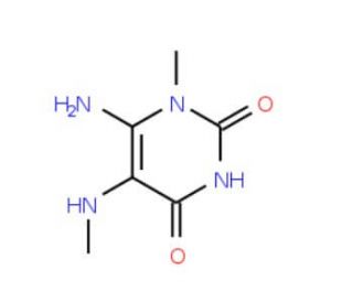 6-Amino-1-methyl-5-(methylamino)uracil (CAS 55441-70-8) - chemical structure image