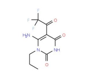 6-amino-1-propyl-5-(trifluoroacetyl)pyrimidine-2,4(1H,3H)-dione - chemical structure image