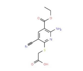 {[6-amino-3-cyano-5-(ethoxycarbonyl)pyridin-2-yl]thio}acetic acid - chemical structure image