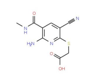 ({6-amino-3-cyano-5-[(methylamino)carbonyl]pyridin-2-yl}thio)acetic acid - chemical structure image