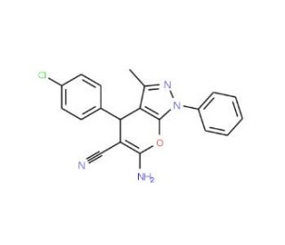6-Amino-4-(4-chloro-phenyl)-3-methyl-1-phenyl-1,4-dihydro-pyrano[2,3-c]pyrazole-5-carbonitrile (CAS 76973-35-8) - chemical st