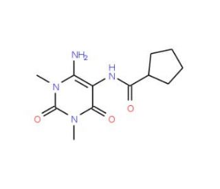 6-Amino-5-[(cyclopentanecarbonyl)amino]-1,3-dimethyl Uracil (CAS 887352-43-4) - chemical structure image