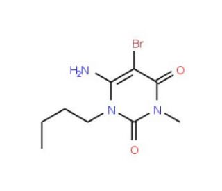 6-Amino-5-bromo-1-butyl-3-methyl-1H-pyrimidine-2,4-dione - chemical structure image