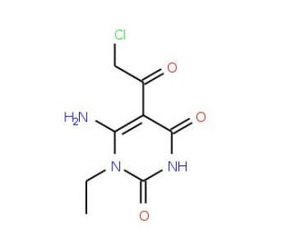 6-amino-5-(chloroacetyl)-1-ethylpyrimidine-2,4(1H,3H)-dione (CAS 67130-67-0) - chemical structure image