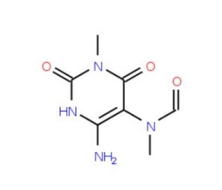 6-Amino-5-(N-formyl-N-methyl)-3-methyluracil (CAS 55782-76-8) - chemical structure image