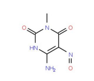 6-Amino-5-nitroso-3-methyluracil (CAS 61033-04-3) - chemical structure image