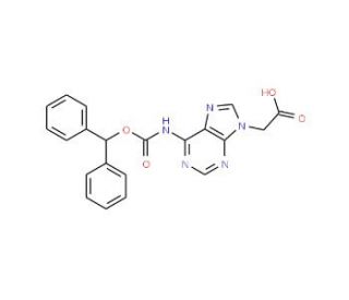 (6-Benzhydryloxycarbonylamino-purin-9-yl)-acetic acid (CAS 186046-80-0) - chemical structure image