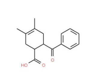 6-Benzoyl-3,4-dimethyl-3-cyclohexene-1-carboxylic acid (CAS 93015-58-8) - chemical structure image