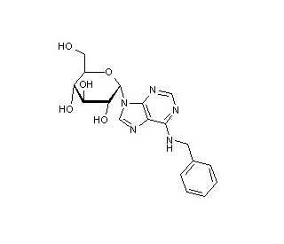 6-Benzylaminopurine 9-(&beta;-D-glucoside) (CAS 4294-17-1) - chemical structure image